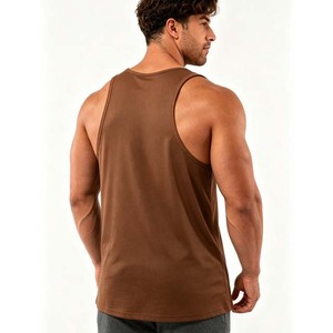 Débardeur de sport décontracté pour homme, col rond, motif uni, séchage rapide, respirant, polyester/coton, impression de logo personnalisé, débardeur de gym - Product Image 2