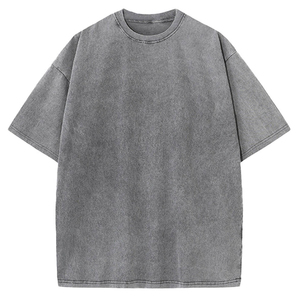 T-shirts de qualité supérieure, effet délavé, logo imprimé, tricotés, nouveaux modèles personnalisés, streetwear, t-shirt délavé pour hommes - Product Image 3