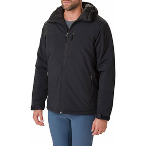 Men's Black Varsity Jacket Windproof Thick Polyester Wadding Casual Winter <b>Coat</b> <b>Zipper</b> Closure Regular Fit Patchwork High Street - Product Image 4