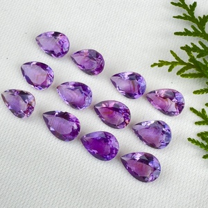Lote Mixto de Gemas de Amatista Púrpura Natural Talladas en Forma de Pera, Certificadas por Terceros, Hechas a Mano, Facetadas, para Joyeros FF - Product Image 3