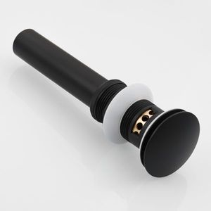 Sifone a scomparsa in ottone per lavabo con troppopieno, nero, per bagno, con cestello filtro rimovibile - Product Image 2