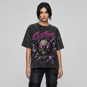 Débardeur personnalisé avec graphisme en strass imprimé DTG, 100% coton jersey, tissu doux, design tendance, t-shirt unisexe, vente en gros OEM - Product Image 5