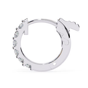 Pendientes de Aro Huggie de Lujo con Moissanita, Pendientes de Diamante de Moissanita de Corte Brillante Redondo de 2mm para Mujer - Product Image 2