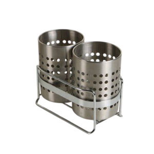 Standing <b>Metal</b> Stainless Steel Cutlery Holder Silver Finish Utensil Caddy <b>For</b> Countertop Storage Holder Flatware Organizer - Product Image 6