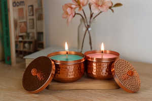 Handcrafted Lotus Petal Hammered Copper Candle Holder – Blooming Floral Votive <b>Stand</b> for Wedding Centerpieces & Wellness Decor - Product Image 3