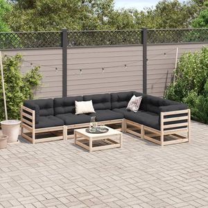 Conjunto de Sofás Modulares Grandes para Jardín, Madera de Pino Natural, Duraderos y Elegantes - Product Image 3