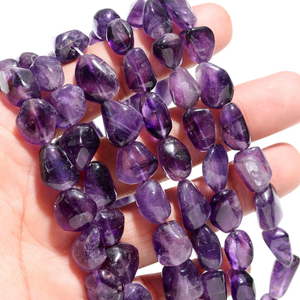 Cuentas de Amatista Africana AAA, Suaves, en Forma de Pepitas, de 10-12 mm, 16 Pulgadas, con Orificio de 0.40 mm, para la Elaboración de Joyas - Product Image 4