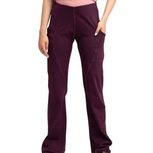 . <b>Women's</b> Burgundy High Waist Flare Pants <b>Stretch</b> Slim Fit Casual <b>Trousers</b> with Side Pockets Long Leg Soft Everyday Fashion - Product Image 1
