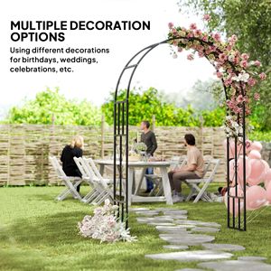 Arco da Giardino in Acciaio da 2,2 m, Traliccio per Piante Rampicanti, Rose, Glicine, Viti, Supporto per Arco Floreale per Matrimoni - Product Image 4