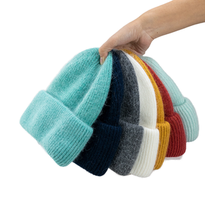 Gorro de Punto Acrílico de Color Sólido para Mujer, Gorro Casual de Invierno, 56-58CM - Product Image 4