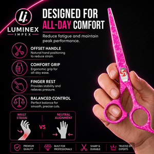 NYBL-55 5.5inch Straight <b>Left</b>-<b>handed</b> <b>Scissors</b> JAPAN 440C Sharp 58-59HRC Hardness Stainless Steel Handle Barber Shears Hair 28 - Product Image 6