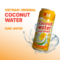 Puur Kokoswater met Mango 250ml/330ml blikjes (verpakking van 24) voor plantaardige voeding, niet-GMO, zonder toegevoegde suikers, essentiële elektrolyten