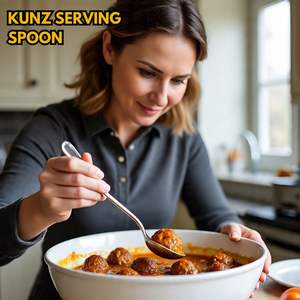 Cuchara de Cocina Chef Kunz, Elegante, de Acero Inoxidable Plateado, 2 Cucharadas, 9 Pulgadas, con Acabado Espejo, Reutilizable y Ligera - Product Image 5