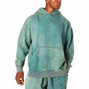 Sudadera con Capucha Estilo Urbano, Lavado Ácido, Personalizada, Extra Grande, de Algodón Grueso, Ropa de Moda - Product Image 1