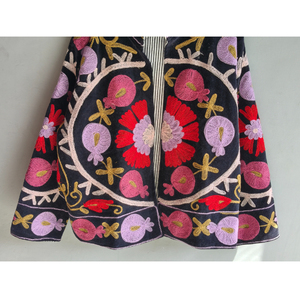 Indian Handmade Reversible Quilted Embroidery Jacket Unisex Premium Cotton Velvet Coat Button Perfect Winter <b>GIFT</b> <b>FOR</b> <b>HER</b> - Product Image 3