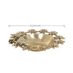 Brass Urli Bowl Showpiece for Home Decor Decorative Flower Bowl Brass <b>Bird</b> <b>Feeder</b> Traditional Standard Urli - Product Image 3