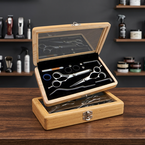 Professional Salon <b>Barber</b> Hairdressing Scissors with Japanese Stainless Steel <b>Blades</b> Right-Handed in Beautiful Case With Logo - Product Image 2