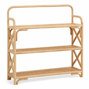 Nordic shoe rack stands natural rattan <b>shelf</b> space-saving organizer racks to storing shoes - Product Image 1