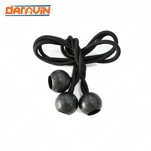 Cordon élastique noir en caoutchouc avec boule en plastique, portable, pour extérieur, type bungee cord - Product Image 3