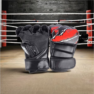 Gants de boxe en cuir de vachette de haute qualité MMA Sparring avec prix raisonnable Logo personnalisé Arts martiaux Porter des gants MMA RRI-MG-10 - Product Image 1