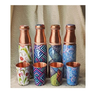 Handmade Pure <b>Copper</b> <b>Drinking</b> <b>Bottle</b> Ayurvedic Water <b>Bottle</b> Reusable Leakproof <b>Copper</b> <b>Bottle</b> For Men Women Travel Office Gym - Product Image 5