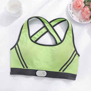 เสื้อชั้นในกีฬาสตรีสีดำพิมพ์ลายม้าลาย คอกลม สายสปาเก็ตตี้ ไร้ตะเข็บ สำหรับโยคะ - Product Image 3
