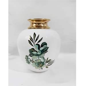 Vase en laiton émaillé de luxe, fait main, pot à fleurs, vase à bourgeons en métal antique, centre de table décoratif pour mariage, décoration intérieure, ornements - Product Image 3