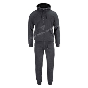 Survêtement d'hiver pour homme, personnalisé, de haute qualité, 100% coton, tissu polaire, grande taille, logo personnalisé, fermeture éclair, capuche, cordon de serrage - Product Image 1