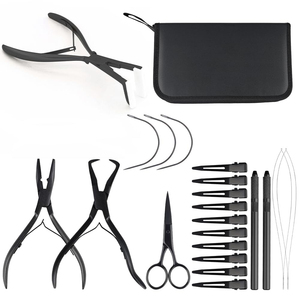 2026 High Quality Stainless Steel Hair Extension Tools Kit Custom Logo Hair Extension <b>Pliers</b> <b>Set</b> Silver Color - Product Image 1