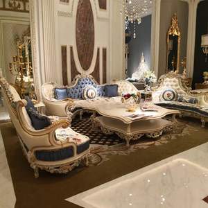 Sofá Curvo Tradicional de Lujo en Oferta, Juego de Muebles para Sala de Estar con Relleno de Esponja y Madera, Diseño Modular para Apartamentos y Hoteles, Indonesia - Product Image 2