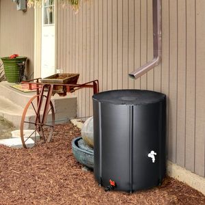 Black 50-Gallon Folding Rain Barrel Water Collector for Garden Supplies - Product Image 3