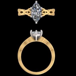 Marquise Cut Diamond <b>Celtic</b> Knot Engagement <b>Ring</b> 18k Yellow Gold Infinity Twist Solitaire Wedding <b>Ring</b> for Women Bridal Jewelry - Product Image 1