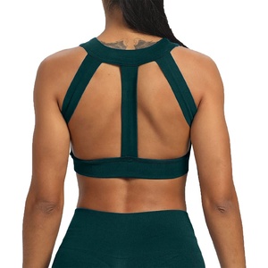 Women's High Support Sports Bra Seamless Cutout Design Athletic Workout Yoga Bra <b>Top</b> Activewear Fitness Gym Wear Wholesale OEM - Product Image 2