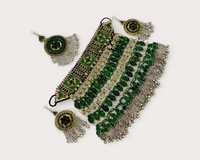 Service OEM, designs personnalisés, fabrication artisanale, acier inoxydable de haute qualité, bijoux vintage afghans pour femmes, collier et boucles d'oreilles pour adultes
