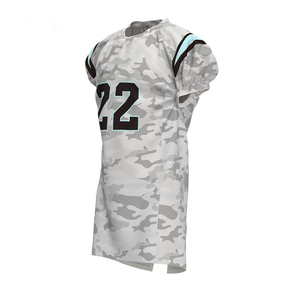 Conjunto de Uniforme de Fútbol Americano Sublimado Personalizado, Pantalones y Camiseta Gris Camuflaje Número 22, Poliéster Transpirable para Niños - Product Image 2