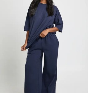 Conjunto Deportivo Ligero para Mujer, Top de Manga Larga con Cuello Redondo y Pantalones, Proveedor de Marca Privada, Chándal con Puños y Dobladillos Acanalados - Product Image 3