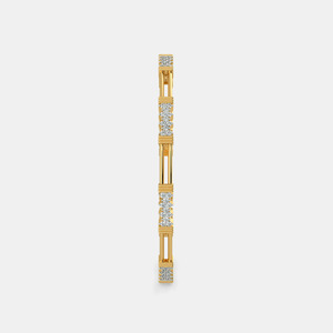 Double Rail Diamond Bar Station Gold <b>Bangle</b> <b>Bracelet</b> - Product Image 3