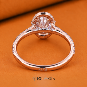 <b>Unique</b> Oval Diamond Halo Engagement Ring, 1.49 TW Oval Lab Grown Diamond Ring, Wedding Ring, Propose Ring, Diamond Ring <b>for</b> <b>Her</b> - Product Image 3