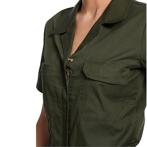 Conjunto de Ropa de Trabajo Unisex, Camisa de Manga Corta y Pantalones de Color Sólido, Viscosa/Poliéster, Transpirable, Talla Grande, Estilo Casual de Primavera, Ecológico - Product Image 4