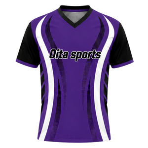 Customized Purple Black Sublimated Volleyball Jersey Short Sleeve Sports Apparel Team Match Training Shirt Competition Clothing - Product Image 1