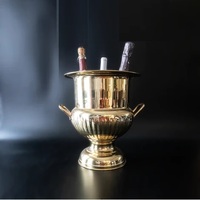 Seau à glace carré de luxe en argent antique avec poignée, refroidisseur à vin en acier inoxydable, logo personnalisé, grande taille, bacs de bar