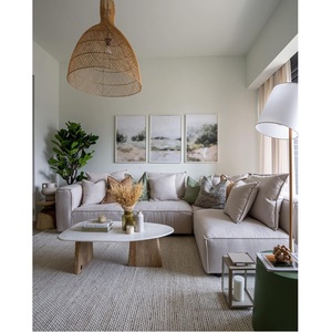 Space Saving Corner <b>Sofa</b> L Shape Warranty 210x150cm <b>Wooden</b> <b>Frame</b> Minimalist Vietnam Origin Beige Color Living Room <b>Sofas</b> - Product Image 5