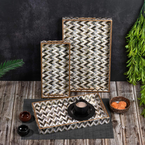 Bandejas Meena de Moda, Estilo Encajable, para el Hogar, Oficina, Hotel, Bar, para Servir Bebidas, Bandeja de MDF Hecha en India, en Stock - Product Image 1