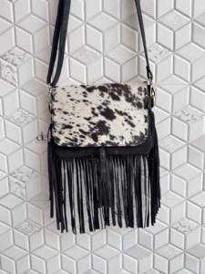 Cuero de piel de vaca real estilo occidental nuevo diseñador bolso con flecos bolso bandolera bohemio bolso con flecos bolso de mujer multiusos - Product Image 4