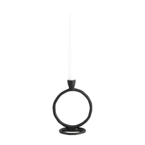 Élégant porte-bougie en fer noir fini avec revêtement en poudre, en forme de lune, pour la décoration de chambre à coucher et l'éclairage. - Product Image 6