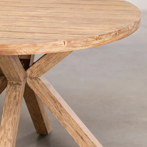 Ensemble de salle à manger d'extérieur au design moderne, style industriel, chaises de jardin en teck et rotin avec corde pour terrasse - Naele - Product Image 4