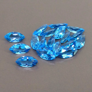 Prix de gros du fabricant indien : Topaze bleue suisse naturelle, taille marquise facettée 10x5 MM, pierre précieuse en vrac, marque SGM, Radiatio - Product Image 2