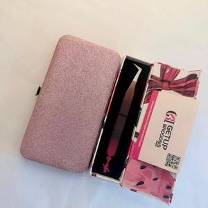 GETUP BROSONS IMPEX Eyelash Tweezers Stainless Steel Smooth Tip Precision <b>Glitter</b> Case Packaging <b>Red</b> Brown Coating Model - Product Image 6