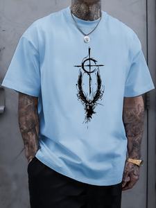 Wings Graphic Print Men's Crew Neck Short Sleeve Loose Breathable Quick Dry T-Shirts Summer Trendy Casual Comfortable Outdoor - Product Image 3