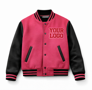 Chaqueta Universitaria Varsity con Mangas de Cuero, Chaqueta de Béisbol Letterman, Chaqueta Varsity Streetwear, Chaqueta Varsity de Lana 2026 2027 - Product Image 1
